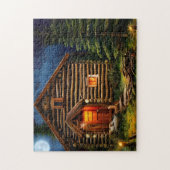 Abstracte Wilderness Little Cabin Legpuzzel (Verticaal)