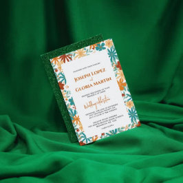 Abstracte Wildflower Chic Bold Bright Boho bruilof Kaart