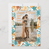 Abstracte Wildflower Chic Bold Bright Boho bruilof Kaart (Achterkant)