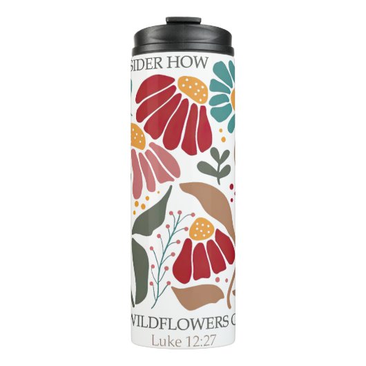 Abstracte Wildflower Christelijke Grow Art Thermosbeker (Voorkant)