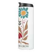 Abstracte Wildflower Christelijke Grow Art Thermosbeker (Geroteerd rechts)