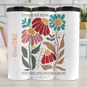Abstracte Wildflower Christelijke Grow Art Thermosbeker
