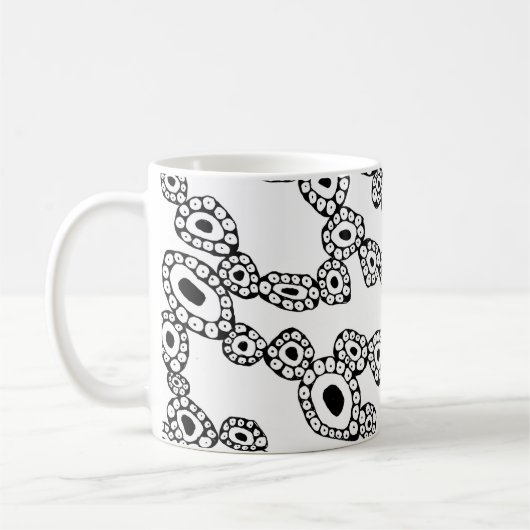 Abstracte Willekeurige Cirkel Blob Vorm Koffiemok (Links)