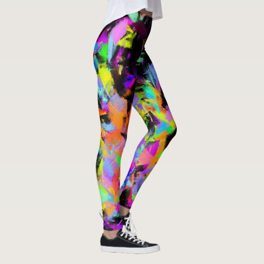 Abstracte willekeurige verf-kleurenexplosie in ber leggings (Rechts)