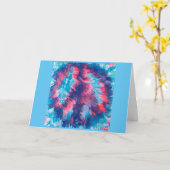 Abstracte Wind Blown Pink Paarse Peace Sign-Kaarte Kaart (Gele Bloem)