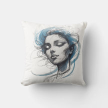 Abstracte wind die over een gezicht stroomt – Blau