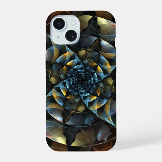 Abstracte windmolen kunst iPhone 15 case (Achterkant)