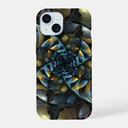 Abstracte windmolen kunst iPhone 15 case (Achterkant)