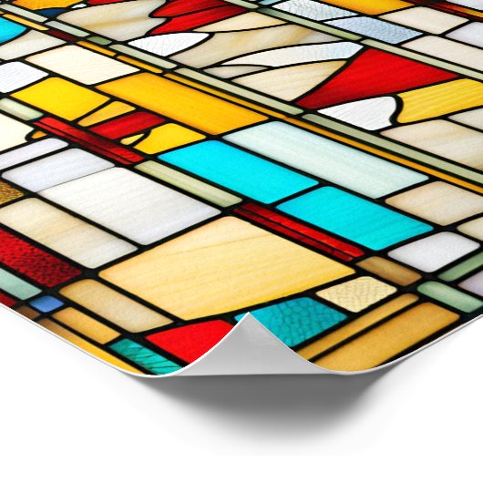 Abstracte WindowsPane Mozaïek Afdrukken Poster (Hoek)