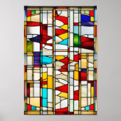 Abstracte WindowsPane Mozaïek Afdrukken Poster (Voorkant)