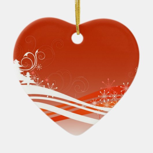Abstracte Winter Wonderland Hart Ornament (Voorkant)