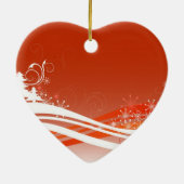 Abstracte Winter Wonderland Hart Ornament (Achterkant)