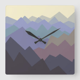 Abstracte winterbergkunst vierkante klok