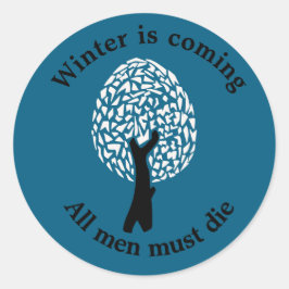 Abstracte Winterboom Ronde Sticker