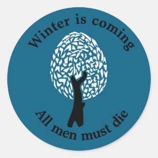 Abstracte Winterboom Ronde Sticker