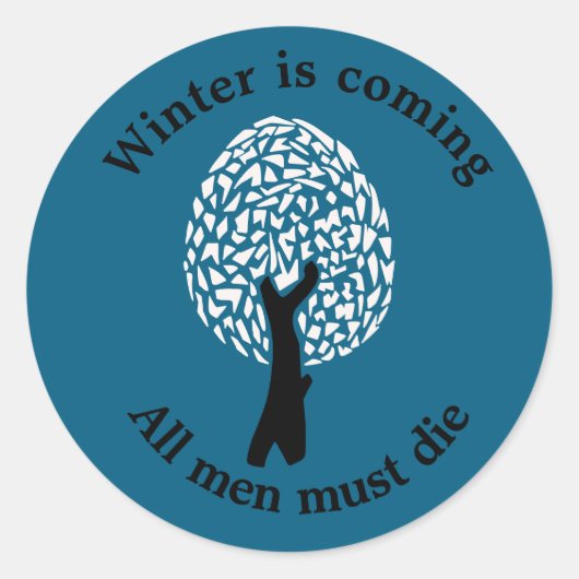 Abstracte Winterboom Ronde Sticker (Voorkant)