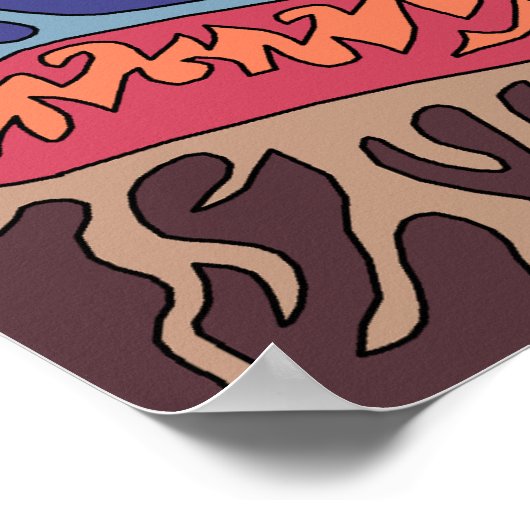 Abstracte winterboom vol vuur en water poster (Hoek)