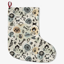 Abstracte winterdoodle-huisdierensok met pootafdru