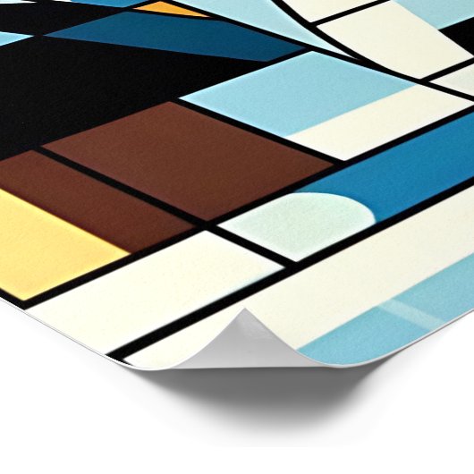 Abstracte wintergeometrie poster (Hoek)