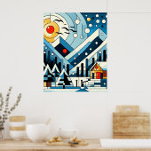 Abstracte wintergeometrie poster (Keuken)