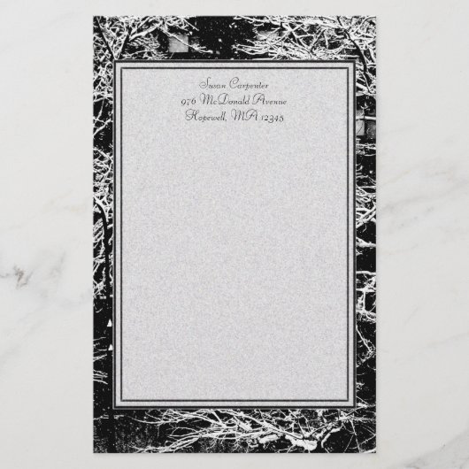 abstracte winterkantoorbenodigdheden briefpapier (Voorkant)