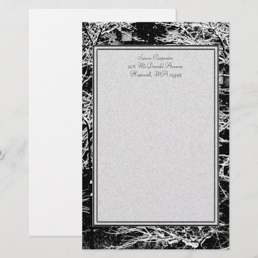 abstracte winterkantoorbenodigdheden briefpapier (Voorkant / Achterkant)