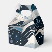 Abstracte Winterwonderland Gevel Bedankdoosjes (Achterkant)