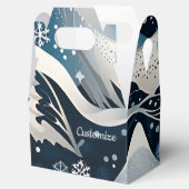 Abstracte Winterwonderland Gevel Bedankdoosjes (Geopend)