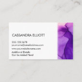 Abstracte   Wispy Paars Alcohol Ink Liquid Art Visitekaartje (Achterkant)