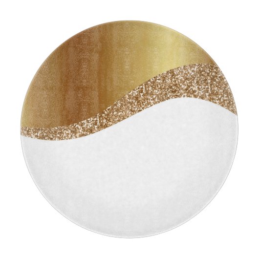 ABSTRACTE WIT-GOLD TRAY CUTTING BOARD SNIJPLANK (Voorkant)