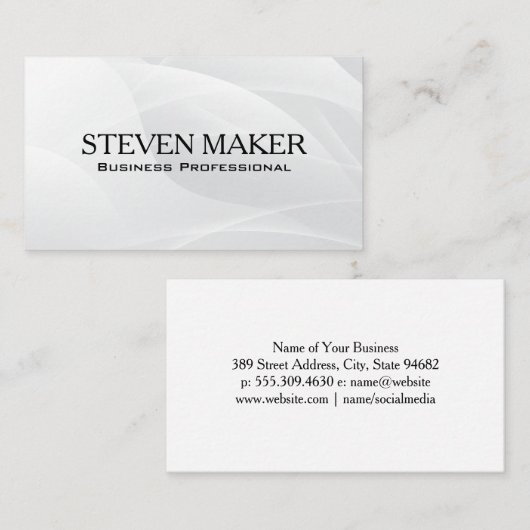 Abstracte witte achtergrond | Moderne vormen Visitekaartje (Voorkant / Achterkant)