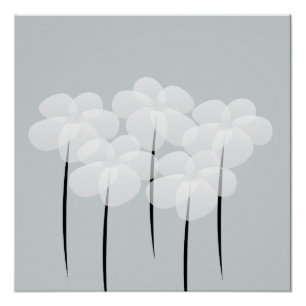 Abstracte witte anemie Poster