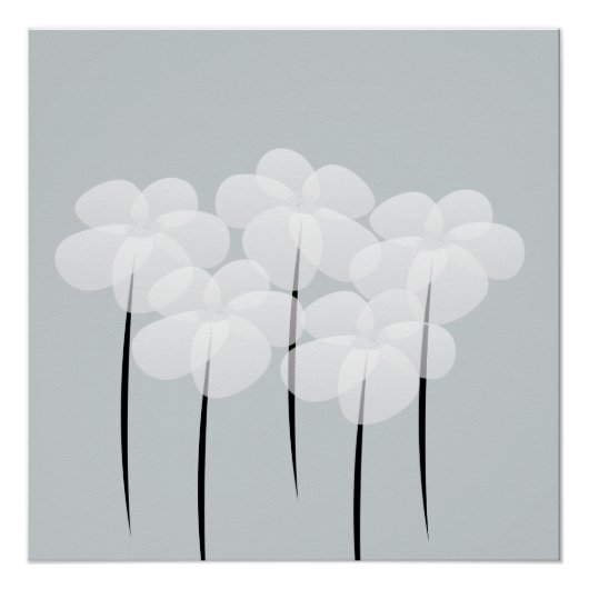 Abstracte witte anemie Poster (Voorkant)