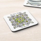 Abstracte Witte Clematis Handgetekende Doodle Bier Onderzetter (Linkerzijde)