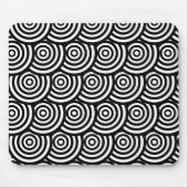Abstracte witte en zwarte cirkels muismat (Voorkant)