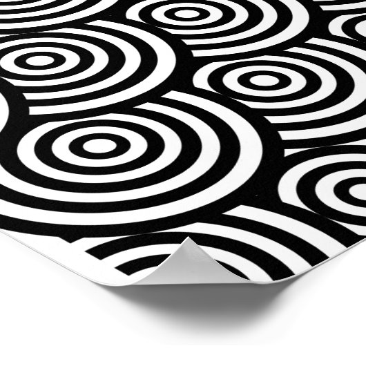 Abstracte witte en zwarte cirkels poster (Hoek)