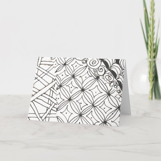 Abstracte witte en zwarte ontwerpen notitie. bedankkaart (Voorkant)