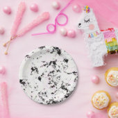 Abstracte witte en zwarte verf met verf papieren bordje (Feest)