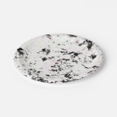 Abstracte witte en zwarte verf met verf papieren bordje (Gekanteld)