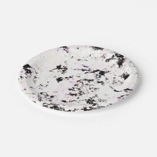 Abstracte witte en zwarte verf met verf papieren bordje (Gekanteld)