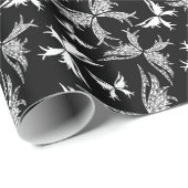 Abstracte witte en zwarte vlinders cadeaupapier (Rol Hoek)