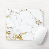 Abstracte witte grijs Carrara Gold Marble Urban Muismat (Met muis)