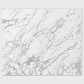 Abstracte witte grijze marmer Silver Carrara Shiny Cadeaupapier (Vlak)