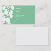 Abstracte Witte Hibiscus Flowers op Green Visitekaartje (Voorkant / Achterkant)