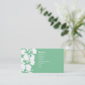 Abstracte Witte Hibiscus Flowers op Green Visitekaartje (Staand voorkant)