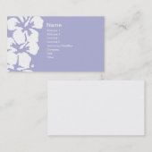 Abstracte Witte Hibiscus Flowers op Lavender Visitekaartje (Voorkant / Achterkant)