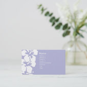 Abstracte Witte Hibiscus Flowers op Lavender Visitekaartje (Staand voorkant)