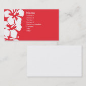Abstracte Witte Hibiscus Flowers op Red Visitekaartje (Voorkant / Achterkant)
