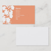 Abstracte Witte Hibiscus Flowers op zalm Visitekaartje (Voorkant / Achterkant)