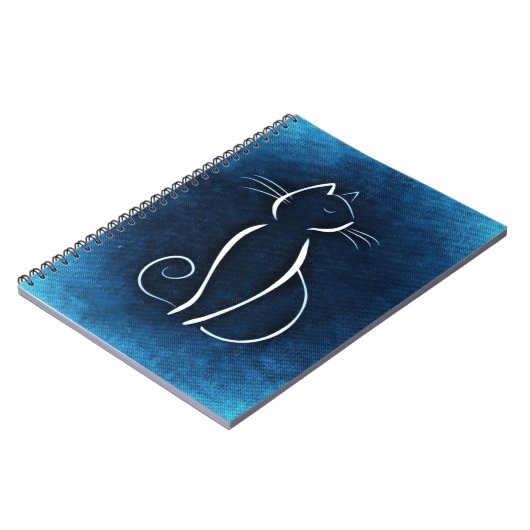 Abstracte witte kattelaptop notitieboek (Linkerzijde)